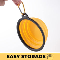 Kuber Industries Dog Food Bowl|Portable & Collapsible Cat & Dog Bowl|Reusable,Durable,Travel-Friendly|Easy to Store Pet Bowls|Perfect Dog Accessories for Indoor & Outdoor Use|LS198Y|Yellow