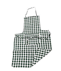Kuber Industries Checkered Cotton 2 Piece Kitchen Apron with Front Pocket Set - Multicolour
