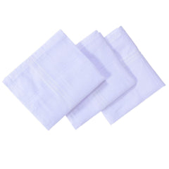 Kuber Industries Cotton 12 Piece Premium Collection Men's Handkerchief Set (White)