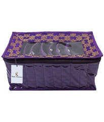 Kuber Industries Cotton Jewellery Kit with 1 Transparent Pouches, Blue (JKLP1_3)