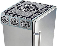 Kuber Industries Cloth 3 Pieces Fridge Mat, 1 Piece Handle Cover and 1 Pieces Fridge Top Cover (Multi)-CTKTC2785