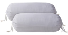 Heart Home Linning Design Cotton Bolster Cover- Set of 2, 16"x32" (White)-44HH0165