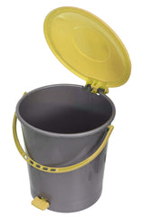 Kuber Industries Plastic Pedal Dustbin/Wastebin With Handle, 10 Liter- Pack of 2 (Grey & Green)-47KM0967