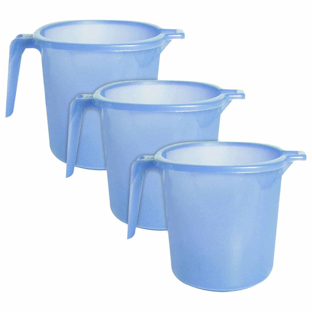 Heart Home Tranasparent Small Plastic Bathroom Mug, 1 Litre- Pack of 3 (Blue)-50HH0815