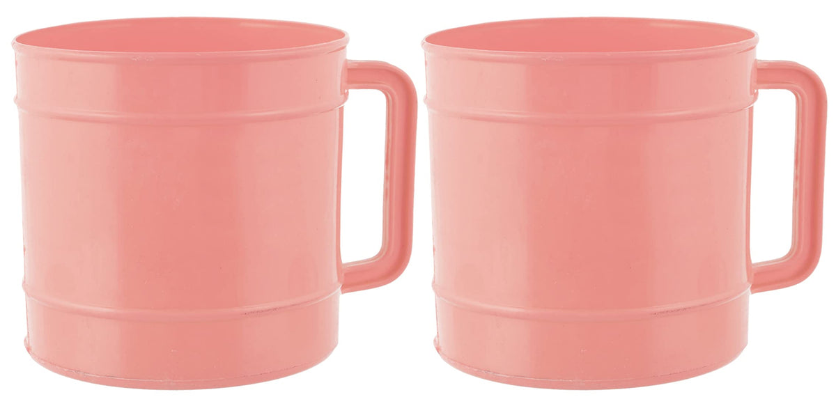 Kuber Industries Plastic Bathroom Mug, 1 Ltr., Pack of 2 (Pink)