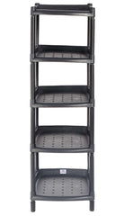 Heart Home Multipurposes 5-Tier Plastic Shoe Rack/Shelf/Storage Organizer for Home Kitchen Bedroom Door Entrance (Black)-46HH0564