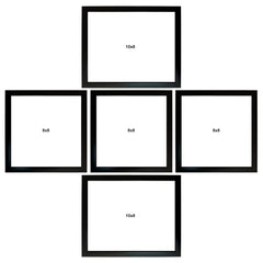 Kuber Industries Collage Photo Frame For Living Room, Wall Set of 5 (Black) Size: 10X8-2 Pc., 8X8-3 Pc.