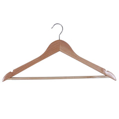 Kuber Industries Lightweight Attractive Wood Hangers for Shirt,Pants,Suit with Side Notches & Hooks Pack of 6 (Brown)