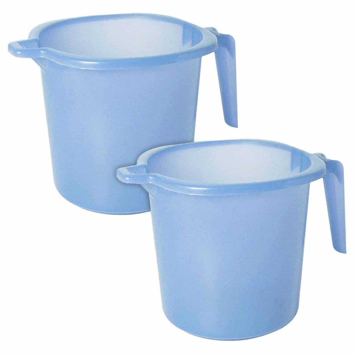 Heart Home Tranasparent Small Multiuses Lightweight, Unbreakable Strong Plastic Bathroom Mug, 1 Litre- Pack of 2 (Blue)-50HH0814