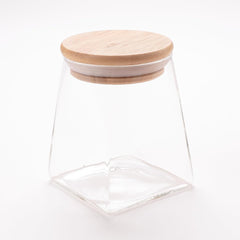 Heart Home Glass Jar | Multi-Utility Kitchen Organizer | Airtight Bamboo Lid | Food Storage Container | Cookies Storage Jar | 350 ML | LP016 | Transparent