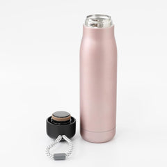 Heart Home Water Bottle | Vacuum Insulated Travel Bottle | Hot & Cold Water Bottle | Water Bottle with Carry Handle | Thermos Flask for Gym Bottle | MYZ-230805E | 550 ML | Pink