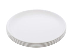 Kuber Industries 6 Pieces Unbreakable Round Plastic Microwave Safe Dinner Plates (White) - CTKTC37526