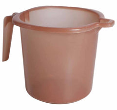 Heart Home Tranasparent Small Plastic Bathroom Mug, 1 Litre- Pack of 2 (Brown)-50HH0825