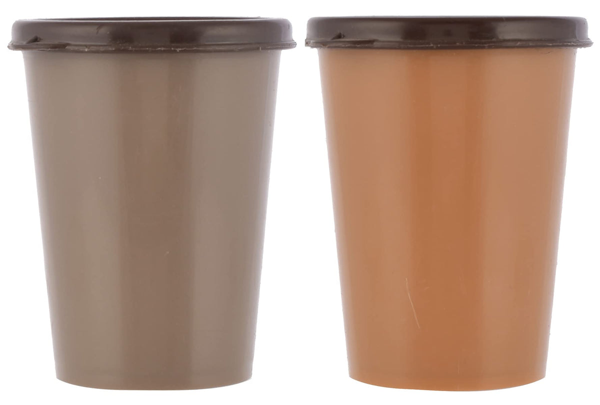 Heart Home Food Grade, Leakproof Plastic Everyday Glass,Tumbler with Lid, 300ml- Set of 2 (Brown & Coffee)-HS43HEARTH25682