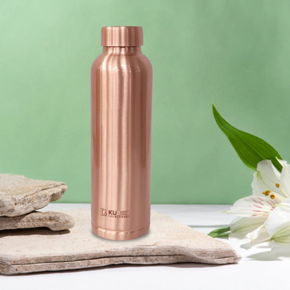 Urbane Home Copper Water Bottle | BPA Free, Non Toxic | Leakproof, Durable & Lightweight | With Added Health Benefits of Copper | Ergonomic Design & Easy to Clean | Black| 950 ml