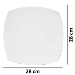 Kuber Industries 4 Pieces Unbreakable Virgin Plastic Square Microwave Safe Dinner Plates (White) - CTLTC44468