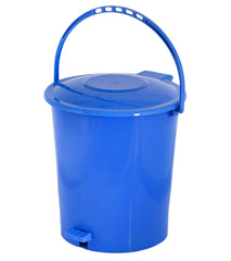 Heart Home Plastic Pedal Dustbin, Trashbin, Wastebin For Kitchen, Bathroom, Office Use With Handle, 10 Liter (Blue)-47HH0928