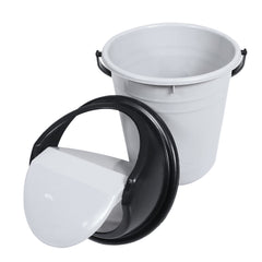 Heart Home Plastic Dustbin with Swinging Lid|Portable Garbage Basket & Round Trash Can for Home,Kitchen,Office,College,10 Ltr (Gray)