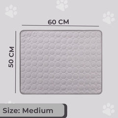 Kuber Industries Rectangular Dog & Cat Bed|Premium Cool Ice Silk with Polyester with Bottom Mesh|Multi-Utility Self-Cooling Pad for Dog & Cat|Light-Weight & Durable Dog Bed|ZQCJ001G-M|Grey
