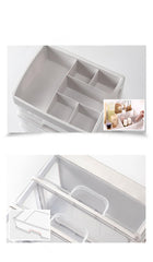 Kuber Industries 3 Layer Cabinet Drawer Box|Desktop Storage Box|Multi Drawer Storage Organizer| White