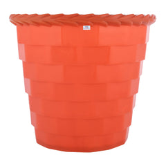 Heart Home Brick Flower Pot|Durable Plastic Flower Pots|Planters for Home Décor|Garden|Living Room|Balcony|8 Inch (Orange)