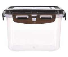 Heart Home Multiuses BPA Free Leak Proof, Dishwasher/Freezer Safe Plastic Storage Container With Airtight Lock Lid, 600ml Pack of 2 (Black & Brown)-46HH0542