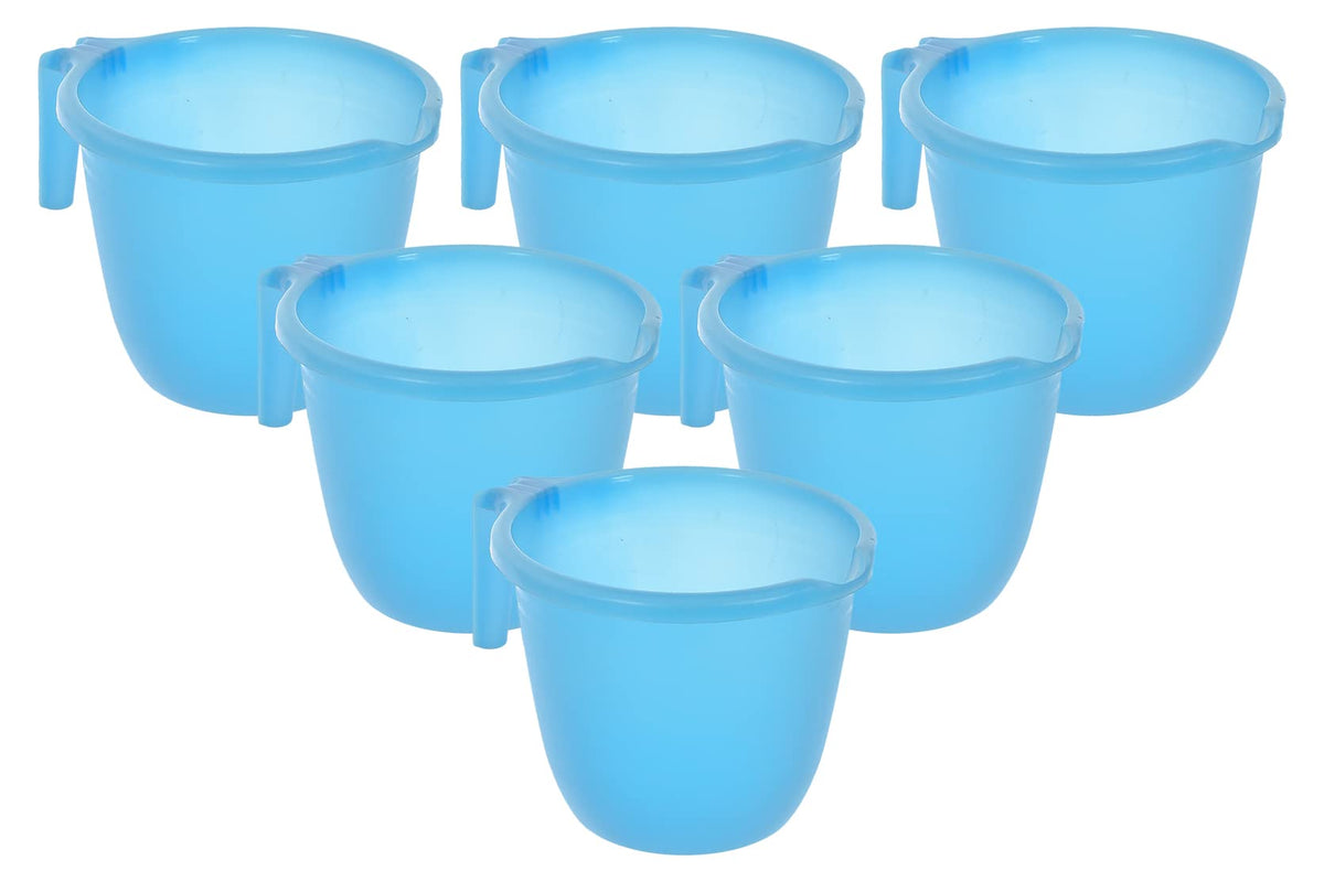 Kuber Industries Plastic Bathroom Mug Pack of 6 (Sky Blue)-46KM0211, Standard