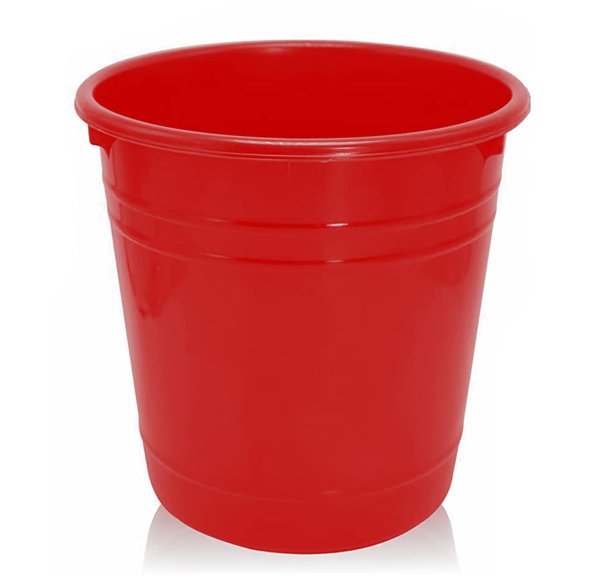 Kuber Industries Plastic Dustbin|Portable Garbage Basket & Round Trash Can for Home,Kitchen,Office,College,5 Ltr.(Red)