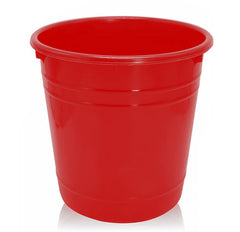 Kuber Industries Plastic Dustbin|Portable Garbage Basket & Round Trash Can for Home,Kitchen,Office,College,5 Ltr.(Red)