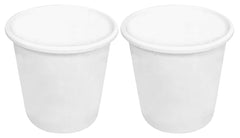 Kuber Industries Plastic 2 Pieces Dustbin/Garbage Bin/Waste Bin, 5 Liters (White)-KUBMART11744, Pack of 2
