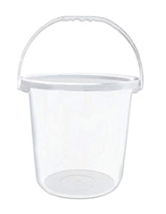 Heart Home 2 Pieces Unbreakable Virgin Plastic Strong Transparent Bathroom Bucket 16 LTR (White)- HEART7106