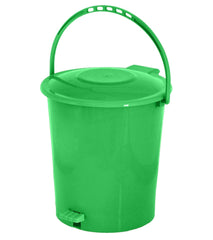 Kuber Industries 2 Pieces Plastic Dustbin Garbage Bin with Handle, 10 Liters (Black & Green)