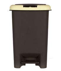 Heart Home 6.5 Ltr Plastic Push & Pedale Dustbin For Home, Kitchen, Office And Bathroom Garbage With Lid (Black & Cream)