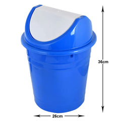 Heart Home Plastic Dustbin/Wastebin With Swing Lid, 10 Liter- Pack of 2 (Blue)-47HH0867