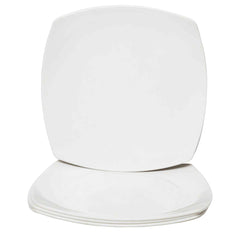 Kuber Industries 4 Pieces Unbreakable Virgin Plastic Square Microwave Safe Dinner Plates (White) - CTLTC44468