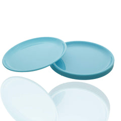 Kuber Industries 6 Pieces Unbreakable Round Plastic Microwave Safe Dinner Plates (Green) - CTKTC034609