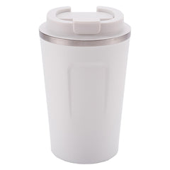 Kuber Industries Stainless Steel Insulated Coffee Cup With Sipper Mouth|Travel Coffee Mug "380 ML"|White|