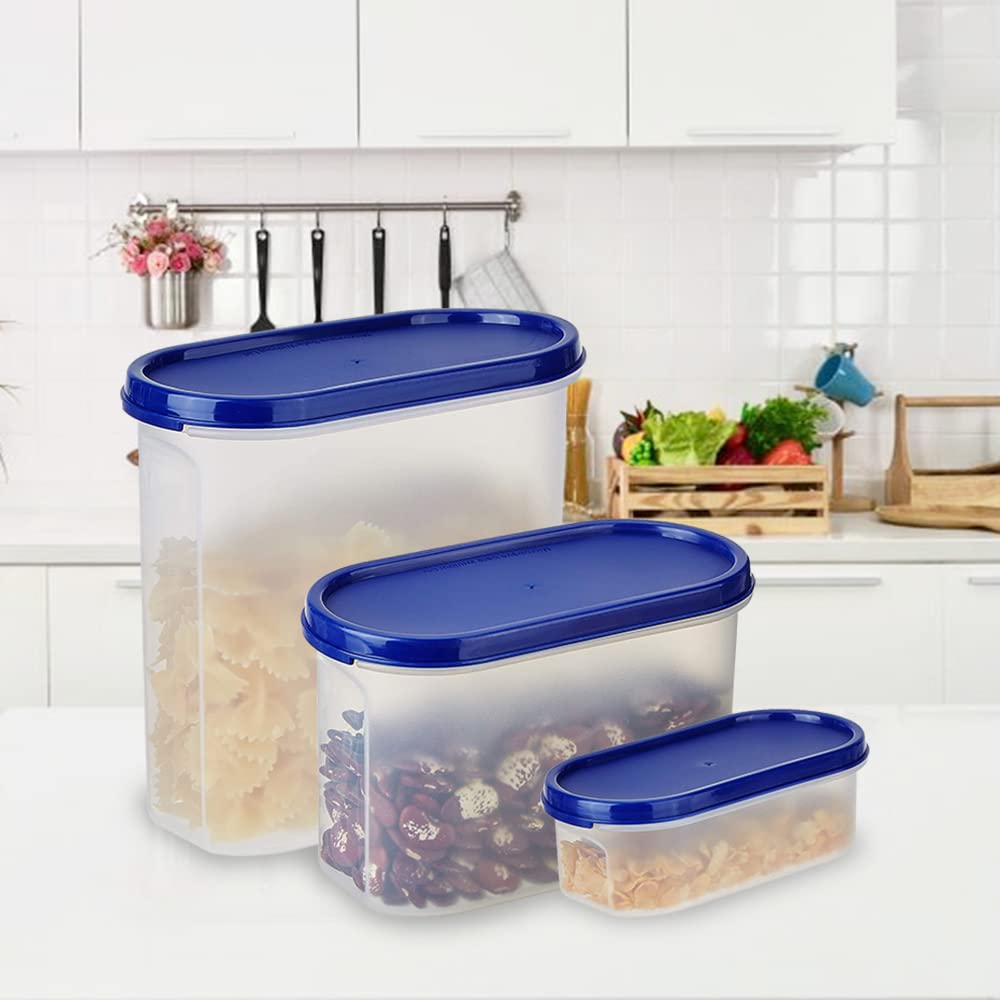 Kuber Industries Container for Kitchen Storage Set| Airtight Container, Multipurpose | Plastic Container Set of 3 | For Dry & Wet Food | 500 ml,1200 ml,2000 ml (Small-Medium-Large)