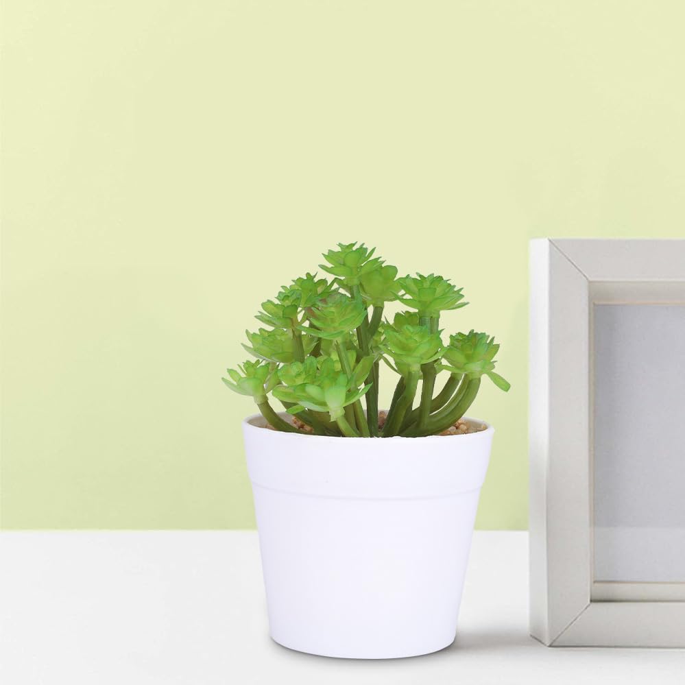 Kuber Industries Artificial Plants for Home Décor|Natural Looking Indoor Fake Plants with Pot|Artificial Flowers for Decoration (Green)