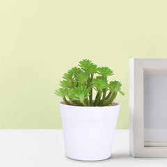 Kuber Industries Artificial Plants for Home Décor|Natural Looking Indoor Fake Plants with Pot|Artificial Flowers for Decoration (Green)