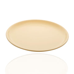 Kuber Industries 6 Pieces Unbreakable Round Plastic Microwave Safe Dinner Plates (Yellow) - CTKTC37541