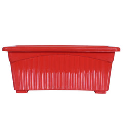 Kuber Industries Rectangular Jupiter Plastic Window Pot|Flower Planter for Home & Balcony,Garden 14 Inches Pack of 5 (Red)