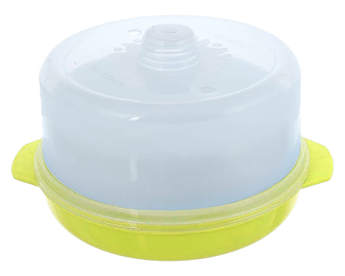 Heart Home Plastic Microwave Idli/Dhokla/Rice/Vegetable Maker, Steamer With 3 Idli Moulds and 1 Dhokla Pan (Green) -50HH01189