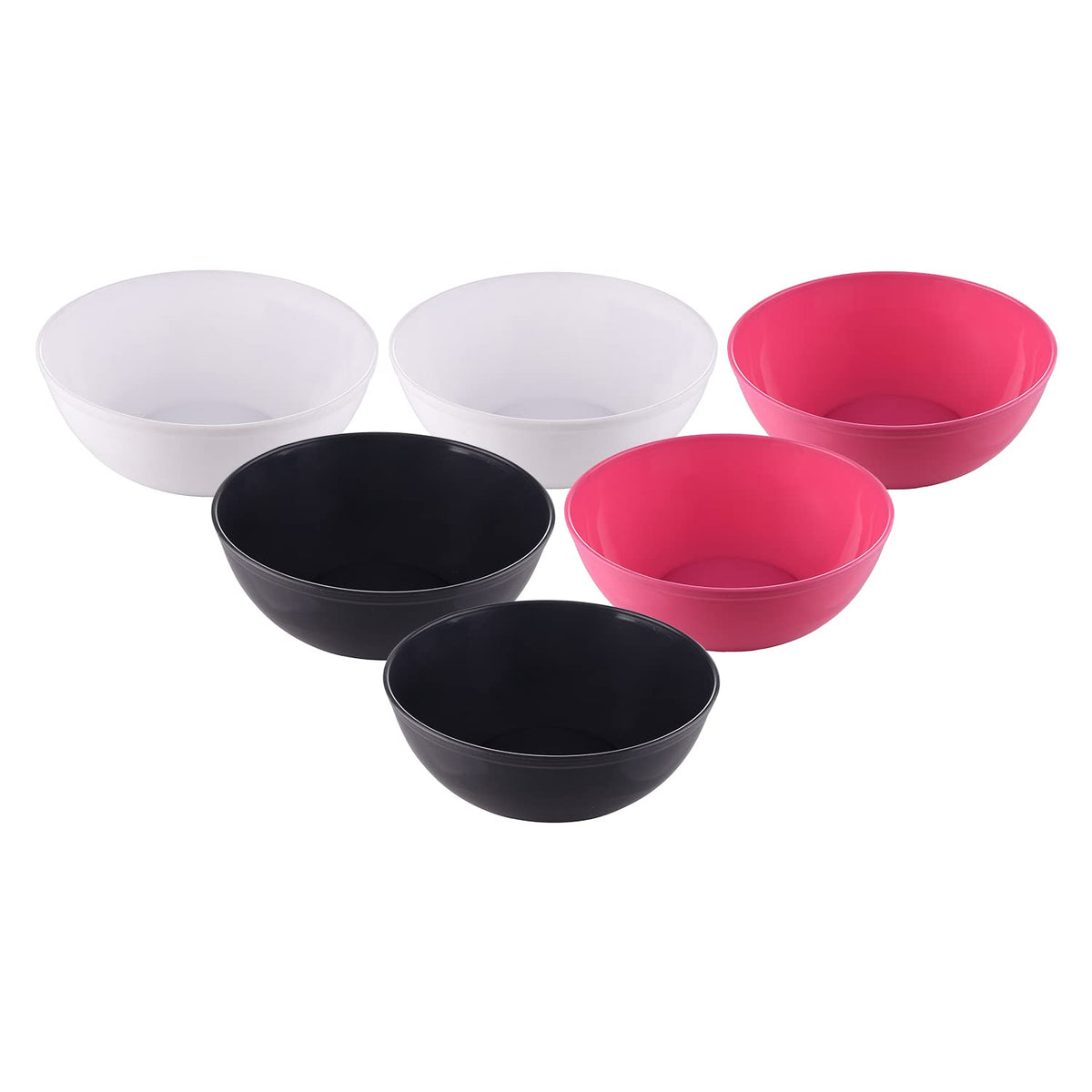 Kuber Industries Bowls|Plastic Dishwasher Safe Bowl|Serving Bowls|Bowls for Kitchen|Microwave Safe Bowls for Salad|Soup|Pasta|2000 ML|Pack of 6 (Multicolor)