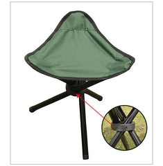 Kuber Industries Portable Stool for Travelling|Foldable Outdoor Sitting Chair|Tripod 3 Leg Chair for Camping, Picnic, Hiking|Green|