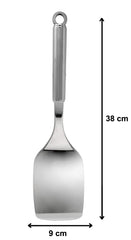 Heart Home Multiuses Serving & Cooking Stainless Steel Kitchen Tool & Utensil, Set of 2 (Slotted Turner & Spatula) (Silver)