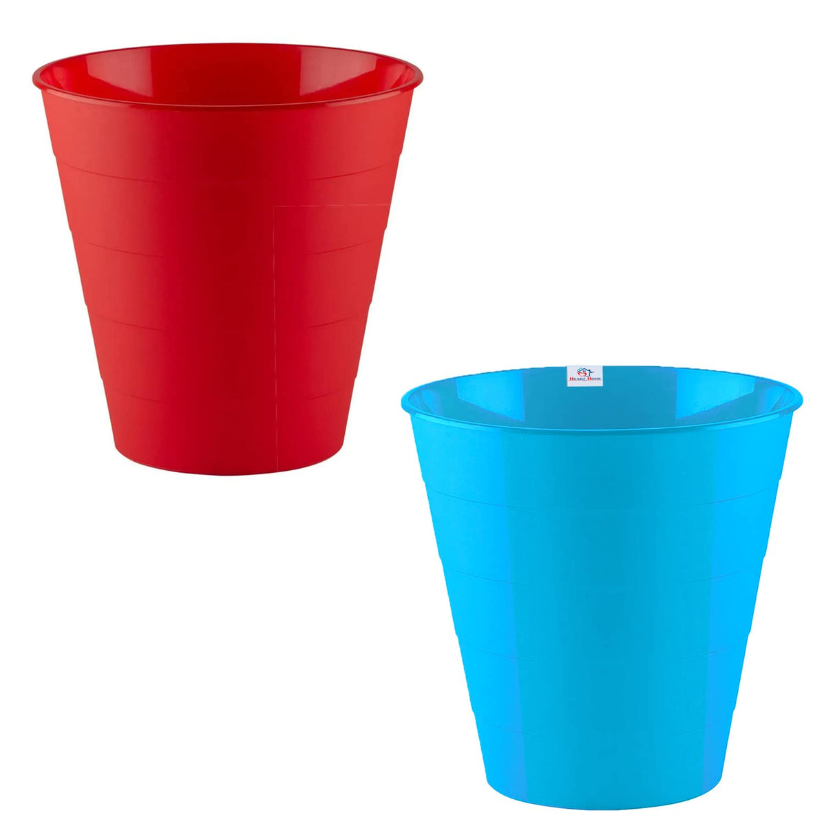 Heart Home Dustbin|Plastic Dustbin|Dustbins for Kitchen waste|Dustbin For Bedroom,Hall|Dustbin For office|8 Litre Dustbin|Pack of 2 (Multicolor)