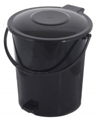 Kuber Industries 2 Pieces Plastic Dustbin Garbage Bin with Handle, 10 Liters (Black) - CTKTC34639