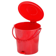 Kuber Industries Pedal Dustbin|Plastic Pedal Dustbin|Kitchen Waste Paper Bin|Dustbin For Bedroom|10 Liter Dustbin|Pack of 2 (Red)