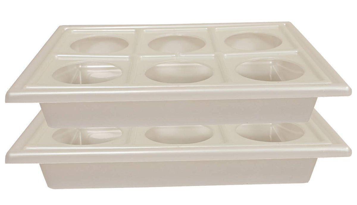 Kuber Industries Plastic Glass Holder Tray, 2-Pieces, White